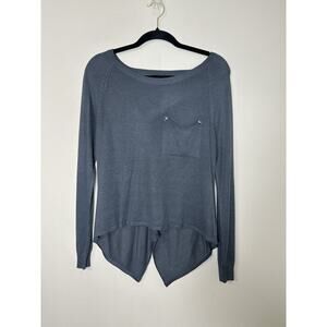Kerisma Gray Long Sleeve Chest Pocket Asymmetric Hem Sweater Size M